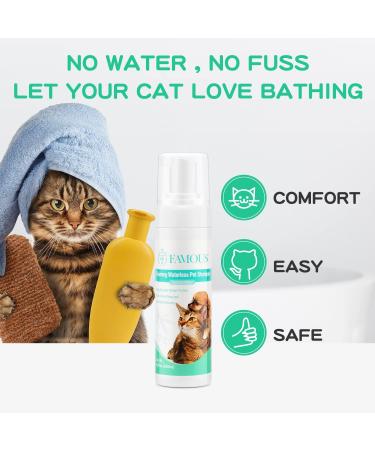 FAMOUS Waterless Cat & Dog Shampoo for Hairball Relief - Hypoallergenic, Natural Ingredients, Sulfate & Alcohol Free - Buy Online on GoSupps.com