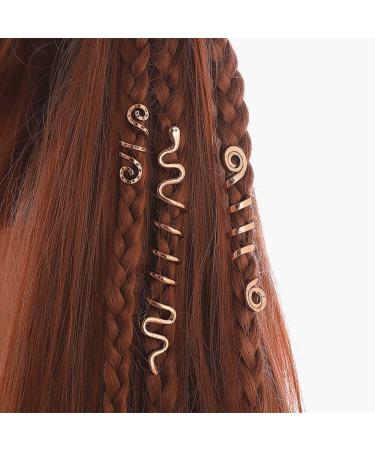 28 Pcs Braid Hair Accessories Celtic Hair Jewelry Dreadlock Accessories Loc Jewelry Hair Braid Coil Jewel Hair Cuffs Hair Clips for Women Girls rose gold - Buy Online on GoSupps.com