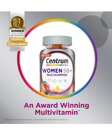 Centrum MultiGummies for Women 50 Plus Multivitamin/Multimineral Supplement with Vitamins D3 E B6 and B12 Assorted Fruit Flavor - 140 Count - Buy Online on GoSupps.com