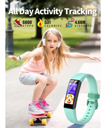 Shop Digehot Fitness Bracelet for Kids | Heart Rate & Sleep Monitor | 11 Sports Modes Activity Tracker - Green & Pink - Buy Online on GoSupps.com