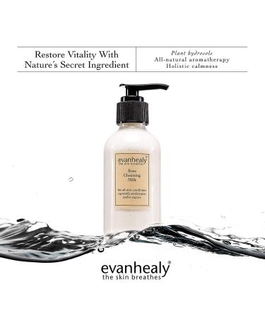 evanhealy Rose Cleansing Milk - Gentle Facial Cleanser with Natural Hydrosols & Essential Oils for All Skin Types - Buy Online on GoSupps.com