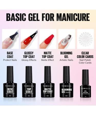 Tomicca 40PC UV Nail Polish Set - 36 Colors Shellac Gel & 4 Base Top Coats for Nail Studio & DIY - Blooming Gel & Nail Tip Display - Buy Online on GoSupps.com