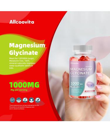 Magnesium Glycinate Gummies 1000mg - Sugar Free Magnesium Potassium Supplement with Vitamin D B6 CoQ10 for Calm Mood & Sleep Support - 60 Strawberry Gummies -1 Pack Strawberry 60 Count (Pack of 1) - Buy Online on GoSupps.com