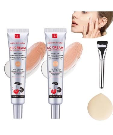Caiucoco Cc Cream corean Color Changing Cc Cream Tsunamyst Cc Cream Cc Cream Color Correcting Corean Cc Cc Color Changing Cream CC Cream Korean (Light*2)