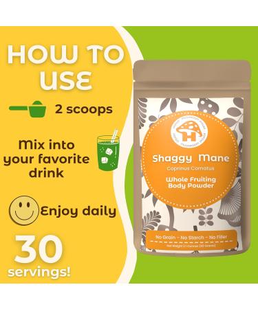 Coprinus Comatus - Shaggy Mane Mushroom Powder - Premium 100% Whole Fruiting Body - Supports General Wellness & Daily Vitality - Natural Mushroom Supplement Vegan No Fillers - 8oz Jar - Buy Online on GoSupps.com