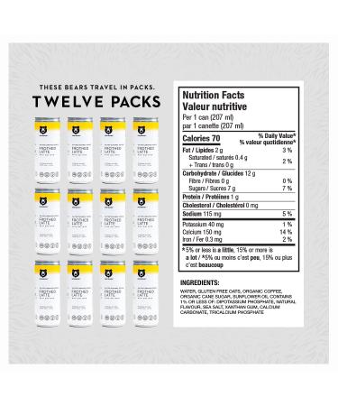 Two Bears Salted Caramel Nitro Cold Brew with Oat Milk - Vegan Caramel Latte (12-Pack 7 oz Cans) - Buy Online on GoSupps.com