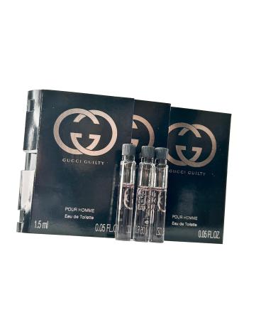 Gucci Guilty MEN EDT (SPLASH NOT SPRAY) Sample Perfume Pour Homme MINI SMALL Travel Size 1.5 ML / 0.05 (7877) - set of 3