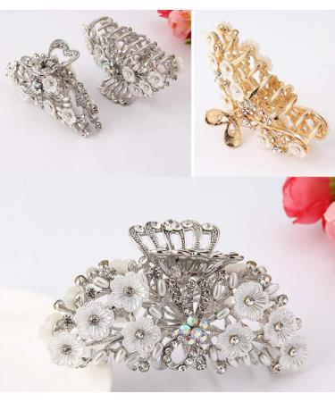 Numblartd Chic Vintage Alloy Rhinestone Hair Claw Clip - Women's Fancy Crystal Hair Accessory - Buy Online on GoSupps.com