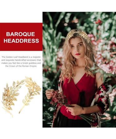 Frcolor Bridal Headband | Golden Leaf Baroque Headpiece | Vintage Bridal Accessories for International Shipping - Buy Online on GoSupps.com