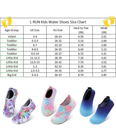 L-RUN Toddler Water Shoes | Barefoot Aqua Socks for Beach Pool Surfing | Kids Swim Shoes 9.5-10 Toddler | Strip Black - Buy Online on GoSupps.com