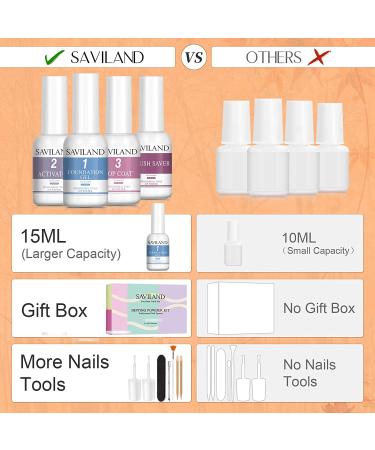 Saviland Dip Powder Nail Kit- 20 Colors for Fall Nail Art | Base&Top Coat, Activator, Brush Saver | French & Halloween Nails Design | Manicure Tool Set - Buy Online on GoSupps.com