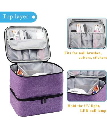 Rudmox Double Layer Nail Polish Organizer & Dryer - Holds 30 Bottles - Travel & Home Storage Case - Purple - Buy Online on GoSupps.com