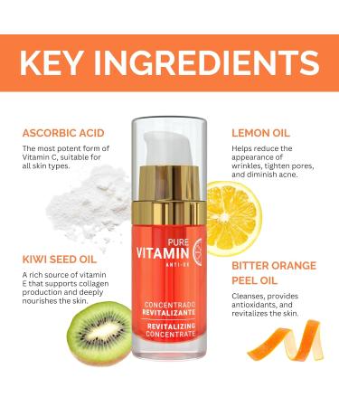 Noche Y Dia Vitamin C Serum for Mature Skin - Made in Spain - Anti Aging Formula Hydrates Moisturizes Firms - Targets Sun Spots Fine Lines Wrinkles - 30mL (1 fl oz) - Buy Online on GoSupps.com