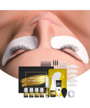  Hjatirace Eyelash Tinting and Curling Kit Eyelash Tinting Kit Eyebrow Color Expansion Creates a Natural Curl Includes Applicators and Pads 5 ml For Women - Buy Online on GoSupps.com