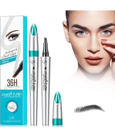 Eyebrow Pencil - Long Lasting Waterproof Long Lasting Fork Tip Tattoo Eyebrow Pen for Natural Hair to Defined Brows (Black) - Buy Online on GoSupps.com