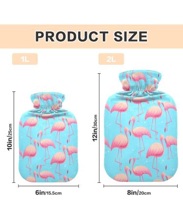 Summer Flamingo Hot Water Bottle 1L with Cover | Pain Relief & Sports Injury Comfort - Buy Online on GoSupps.com