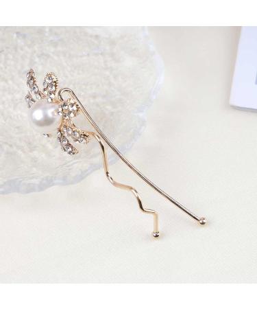 Cimenexe Bohemian Metal Flower Pearl Hair Pin Vintage Pearl Hair Clip Pin Crystal Flower Hairpins Clips Gold Pearl Flower Hair Barrette Headwear Metallic Decorative Hair Accessories Jewelry for Women - Buy Online on GoSupps.com