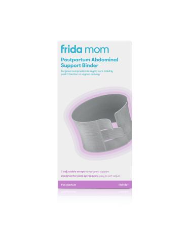 Frida Mom Postpartum Abdominal Support Binder | Natural Delivery & C-Section Recovery | 9" High Adjustable Compression Wrap