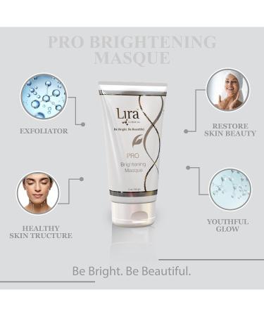 Lira Clinical PRO Brightening Masque - Hydrating Vitamin C & Peptide Face Mask for Even Skin Tone Wrinkle Reduction & Moisturization - 2 fl oz - International Shipping - Buy Online on GoSupps.com