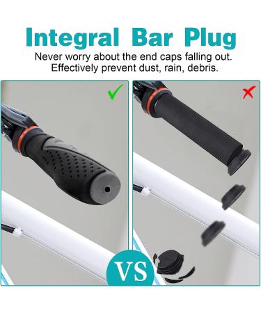 TRELC Antislip Bike Handlebar Grips Protector - Black+Grey | for Mountain, Road, Folding Bikes - Buy Online on GoSupps.com