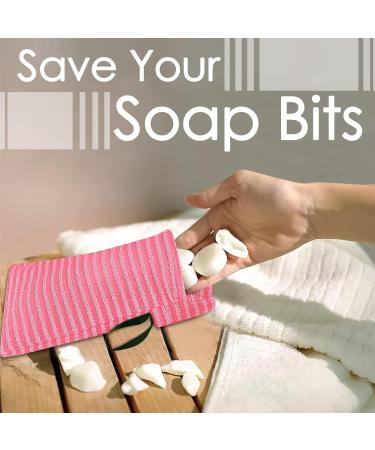 Linkidea 3 Pack Stripes Soap Bag - Exfoliating Body Scrubber Shower Holder with Lanyard - Mesh Soap Saver Pouch for Bath Bar Soap - Bulk Pack 3 Packs - Buy Online on GoSupps.com