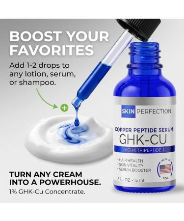 Copper Peptide Anti-Aging Serum Booster for DIY Face Cream & Hair Tonic | GHK-Cu Tripeptide-1 for Youthful Skin, Collagen Boost, and Anti-Wrinkle Results - Buy Online on GoSupps.com