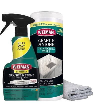 Weiman Disinfectant Granite Cleaner Kit - Safely Clean, Disinfect, and Shine Various Surfaces - Packaging May Vary - Buy Online on GoSupps.com