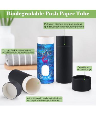 Furnido 10 Pcs 2 oz Cardboard Deodorant Containers Push-Up Style Top-Fill Empty Kraft Paperboard Tubes Lip Balm Containers Compostable Round Body Lotion Sticks Tube DIY Homemade Lip Balm Holder Black - Buy Online on GoSupps.com