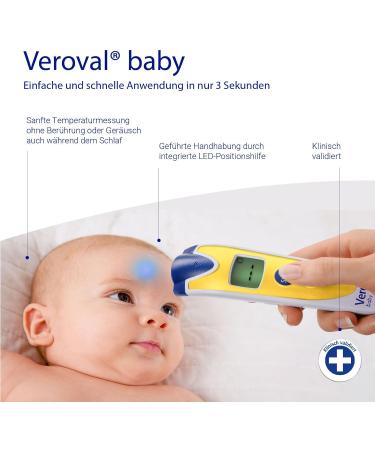 Veroval Baby Infrared Thermometer - Contactless & Noiseless Quick Measurement for Body Object & Ambient Temperature - Buy Online on GoSupps.com