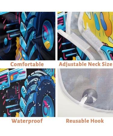 Colorful Dog Paw Prints Beard Bib Apron | Hair Catcher for Men | Perfect Father's Day & Christmas Gift for Dad | Includes 2 Suction Cups - Buy Online on GoSupps.com