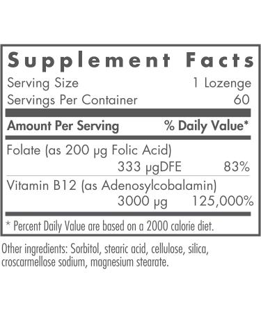 Nutricology B12 Adenosylcobalamin Vegetarian Lozenges - 60 Count - Buy Online on GoSupps.com