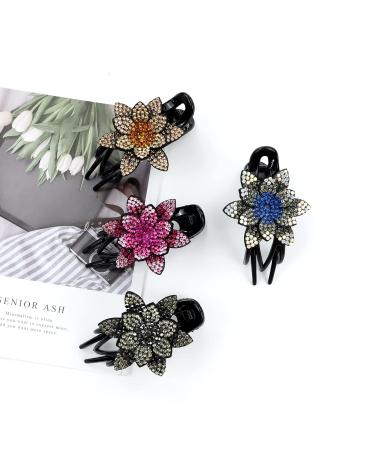Dizila 4 Pack Luxury Glitter Sparkly Rhinestone Flower Hair Claws - Hair Accessories for Women & Girls - Buy Online on GoSupps.com