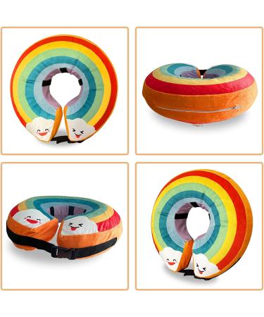 Inflatable Dog Cone Collar - Soft Recovery Cone for Dogs & Cats - Rainbow Donut Design - Small Size - Buy Online on GoSupps.com