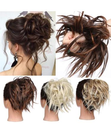 Tess hair part dutt hair tie with hair smooth shaped hair knot updos. Cheap hair extension for women 45g chestnut brown/brown