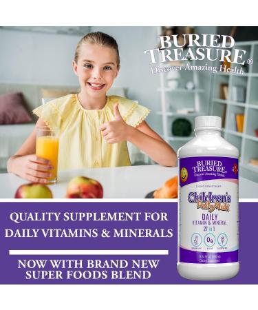 Children's Daily Multi Liquid Multivitamin & Minerals 16 oz - Vegan, Non-GMO, Natural Fruit Flavors - with Dose Cup - Buy Online on GoSupps.com