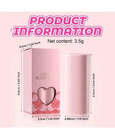 Heart-Shaped Cheek Blush 2-in-1 Cream Blush for Eyes for Natural-Looking Makeup on Lips Eyes Cheeks and Face for Women and Girls - Buy Online on GoSupps.com