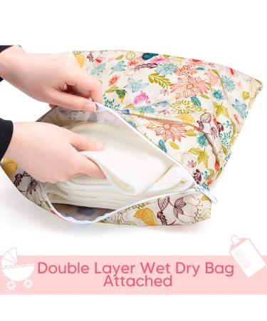 Damero 5-Layer Bamboo Reusable Diaper Inserts - 12PCS Cloth Diaper Inserts with Extra Storage Bag | Eco-Friendly Bamboo Material | 12 Count - Buy Online on GoSupps.com