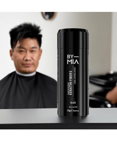 BY MIA Hair Building Keratin Fibres Black 21g | Hair Fibres for Thinning Hair | Hair Thickener Powder Fiber | Hair loss Concealer for Women & Men - Buy Online on GoSupps.com