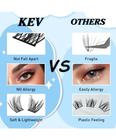 KevKev Lash Clusters 192 Pcs Individual Mixed Styles DIY Eyelash Extensions - Thin Band & Soft, Like Eyelash Extensions - D-Mix (8-16mm) - Buy Online on GoSupps.com