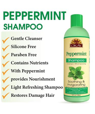 OKAY Peppermint Soothing & Invigorating Shampoo - 12oz / 355ml | Buy Internationally - Buy Online on GoSupps.com