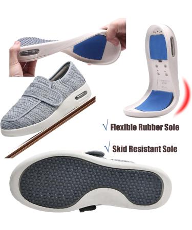 Diabetic/Edema/Lymphedema Men's Shoes | Wide Width Adjustable Closure | Light Gray | Orthopedic Air Cushion Slip-Ons - Buy Online on GoSupps.com