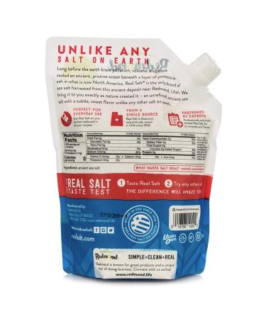 REDMOND Real Sea Salt - 26 oz Natural Unrefined Gluten Free Fine Salt - 1.62 lb Pouch - Buy Online on GoSupps.com
