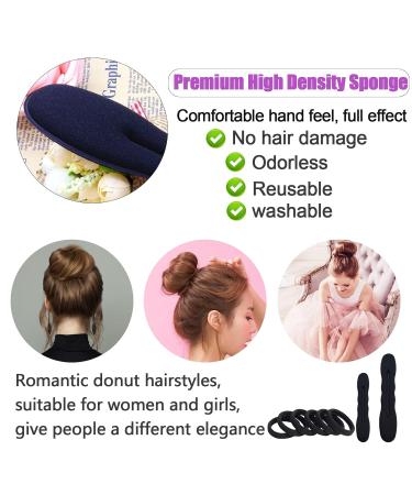 6 Pack Hair Bun Maker | Easy Magic Snap Roll Sponge Donut Hair Maker for Women - Black - Buy Online on GoSupps.com