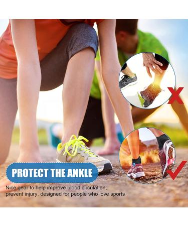 SATINIOR 4 Pcs Ankle Support Brace | Adjustable Compression Sleeve for Men & Women | Breathable Wrap for Sprained Ligaments, Chronic Strain & Sports | Black & Blue - Buy Online on GoSupps.com