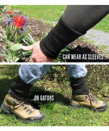 InsectGuard Permethrin Treated Tick Gaiters/Sleeves - 7 Inch - Black - Insect Repellent for Mosquitoes, Flies, Chiggers - One Size Fits All - Buy Online on GoSupps.com