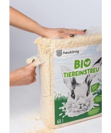 Bio-Holzstreu fr Kleintiere | Heukoenig.de 6x60l | 100% natrlich hygienisch staubfrei geruchsbindend & antibakteriell | Organische Qualitt aus weichen Holzflocken - Buy Online on GoSupps.com