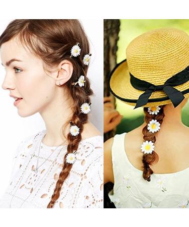CONGGUAN 10 Pieces Flower Hair Pins Daisy Hair Accessories Beach Wedding Alligator Clip Cloth Ponytail Hair Clips Daisy Flower Barrettes Small Flower Hairpin for Ladies Girls - Buy Online on GoSupps.com
