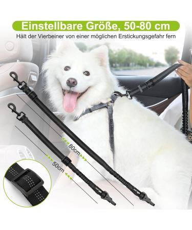 Premium Dog Seat Belt Set - Adjustable Car Safety Harness for Small & Large Dogs | 2-Piece Taval Stroke Belt for Back Seat Isofix - Buy Online on GoSupps.com
