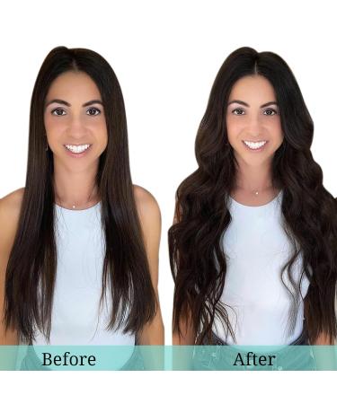 Doores Real Hair Extensions Clip - Light Dark Brown 35cm (14 inch) - 7 Pieces 120g Remy Clip-In Human Hair Extensions for Thick Hair - Buy Online on GoSupps.com