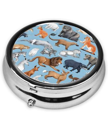 Farm Animal Mini Round Pill Box - 3 Compartment Travel Organizer | Portable Medicine Case for Home & Office - Buy Online on GoSupps.com